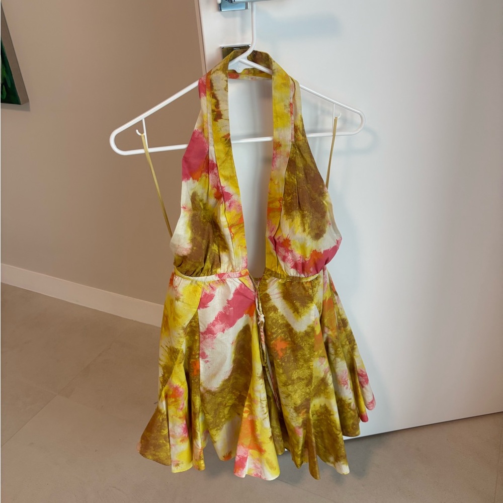 Vibrant Tie-Dye Halter Dress